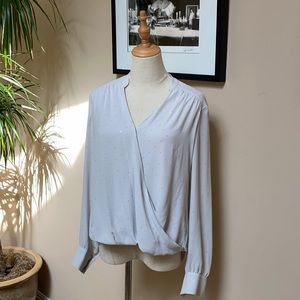 Gorgeous WHBM stone colored ls blouse.size 2